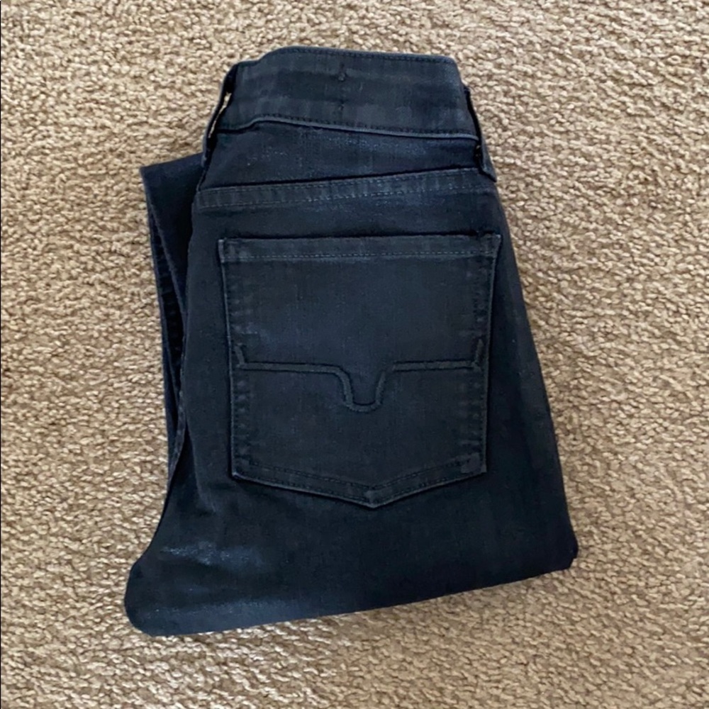 Kimes Bonnie Black Slick Skinny Jeans